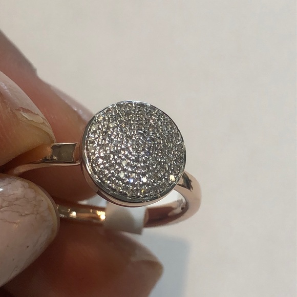 Silver rose gold with diamond ring. - Picture 3 of 7